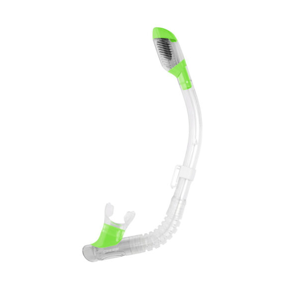 CRESSI-MINI-DRY-SNORKEL-CLEAR-FLUO-GREEN